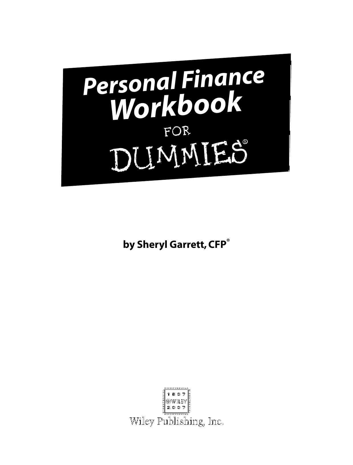 Personal Finance Workbook for D - Unknown