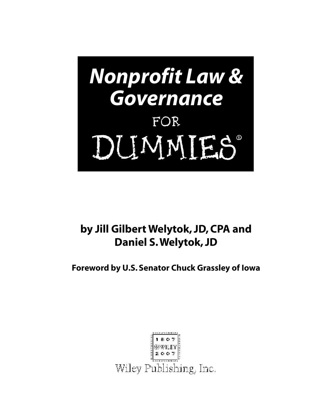 Nonprofit Law & Governance for - Unknown