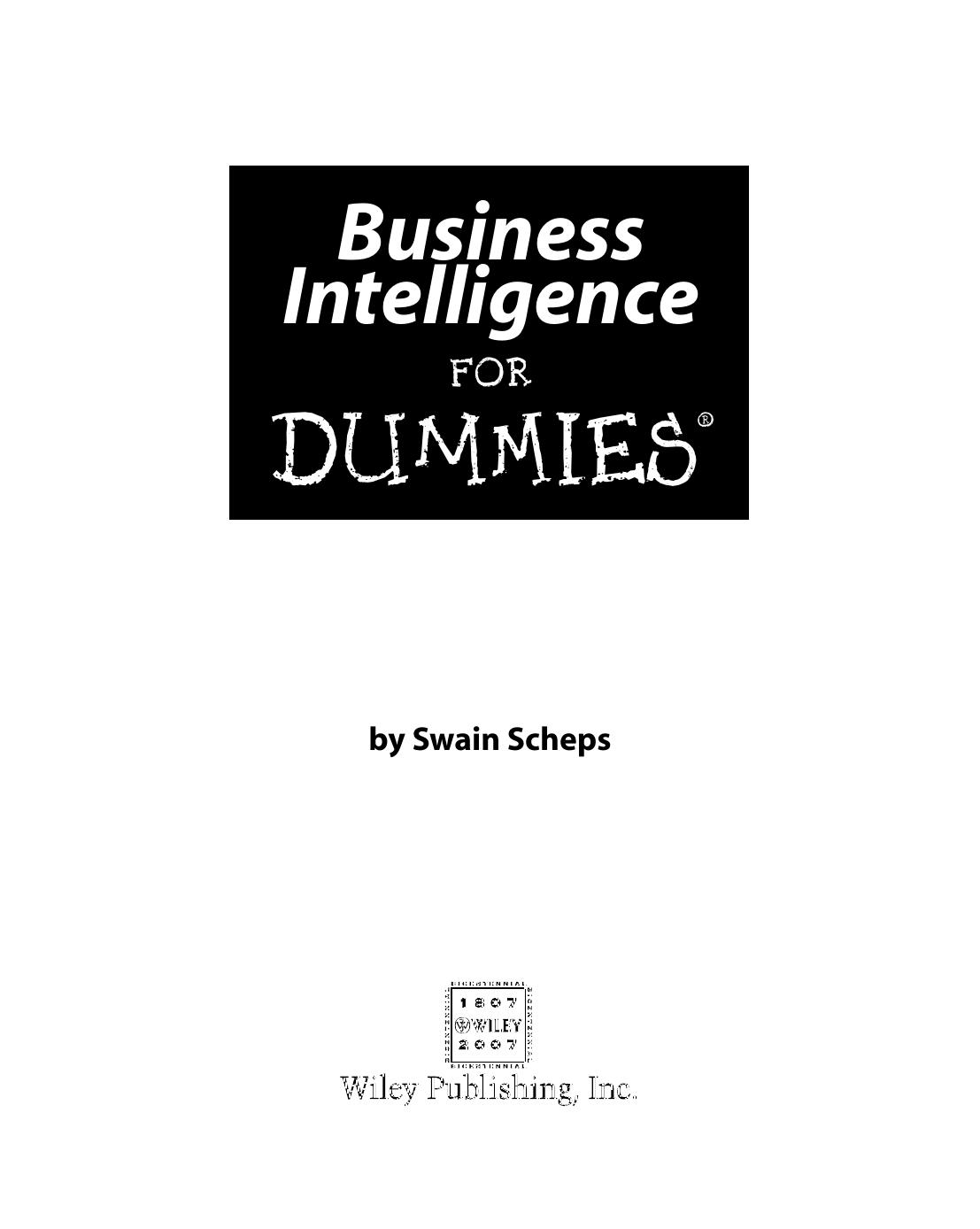 Business Intelligence For Dummies