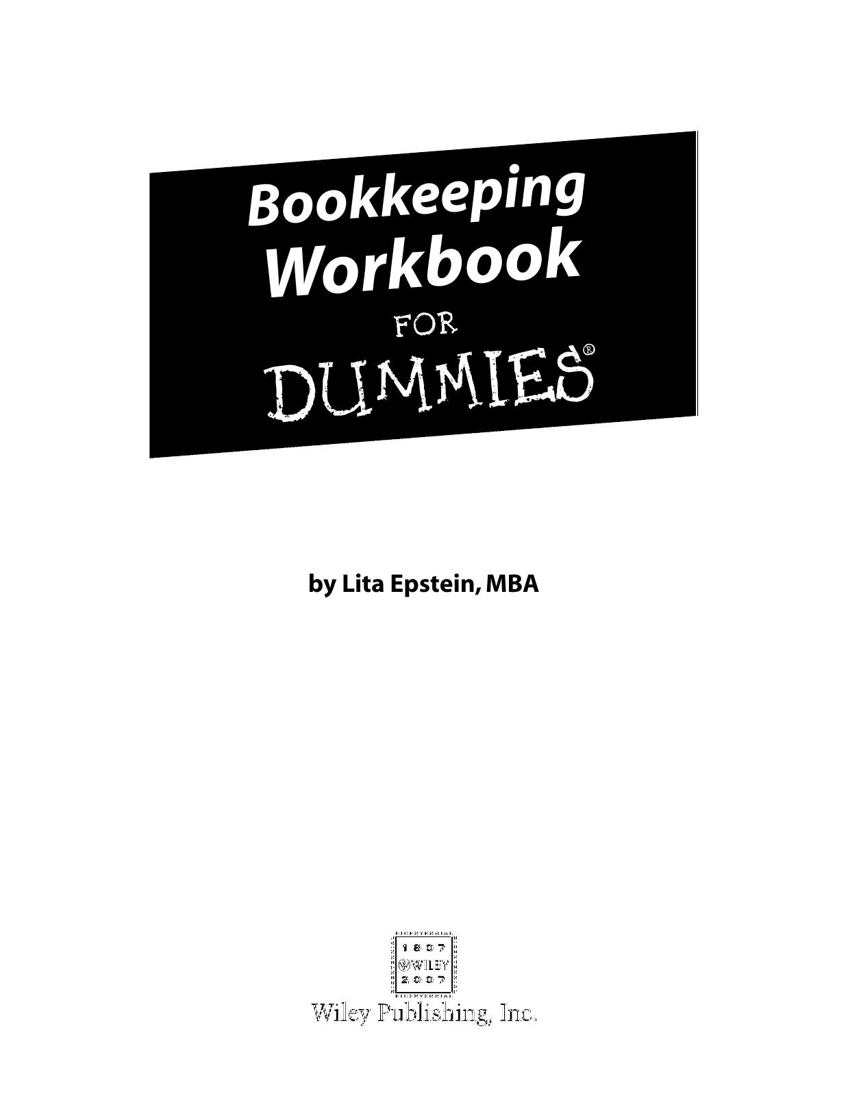 Bookkeeping Workbook For Dummies