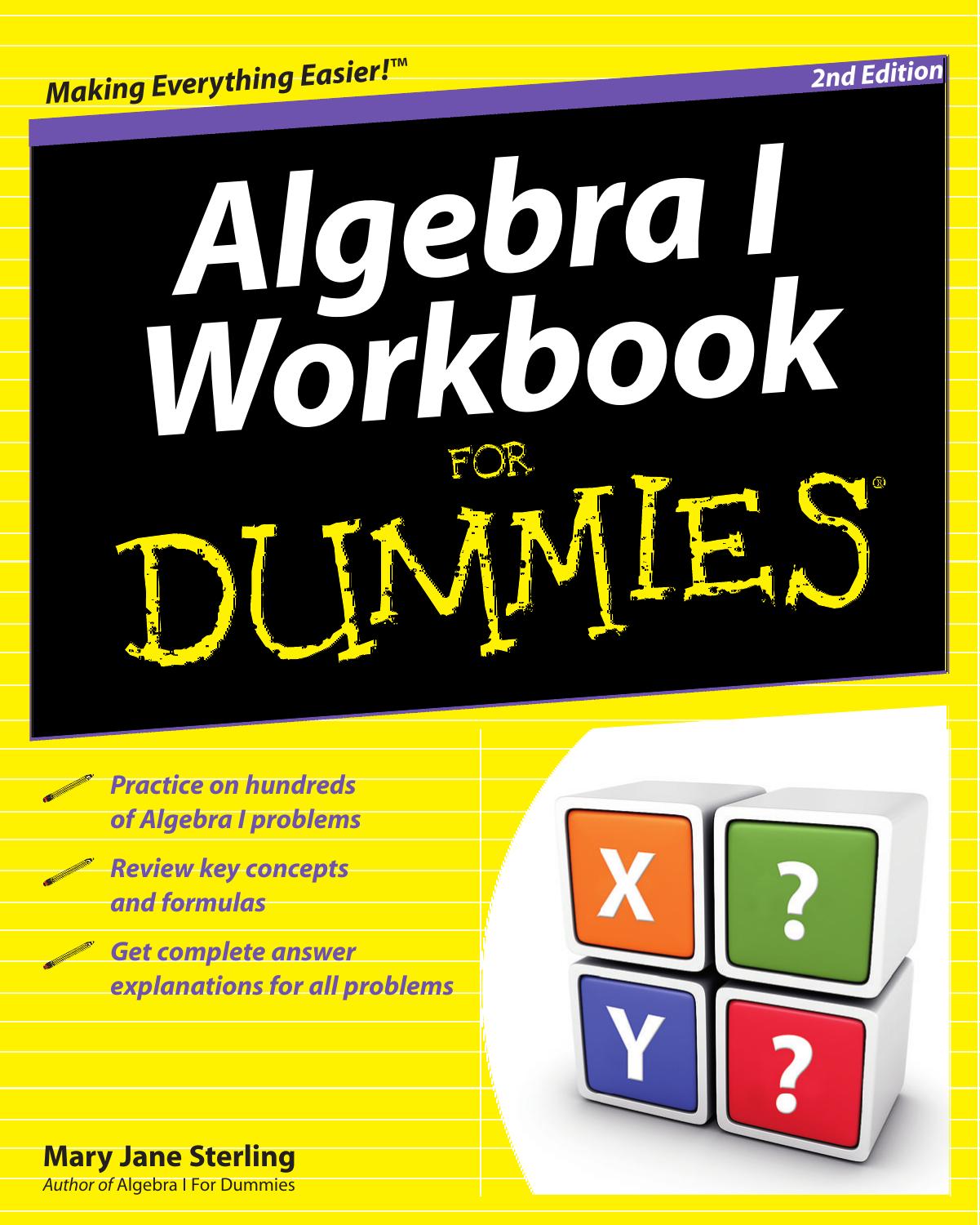 Algebra I Workbook for Dummies