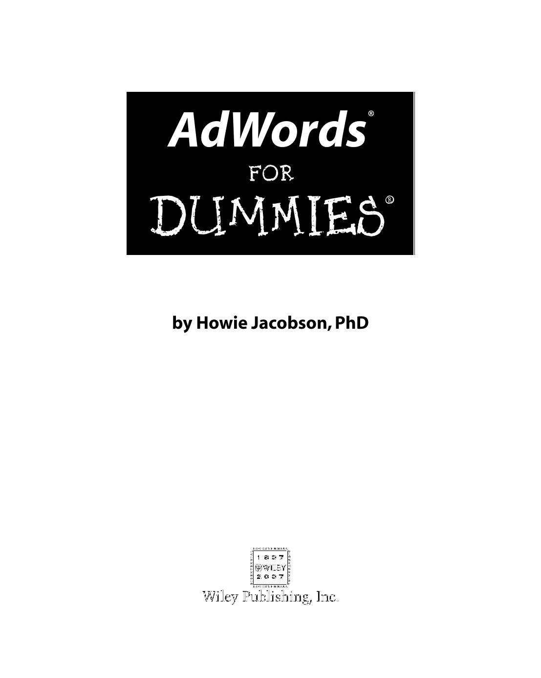 AdWords For Dummies