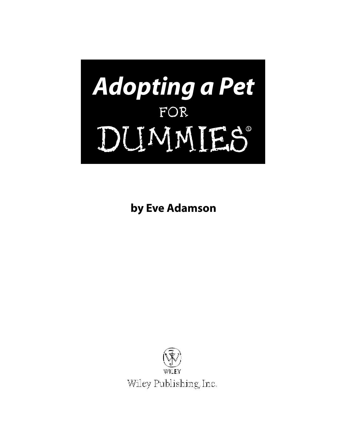 Adopting a Pet For Dummies