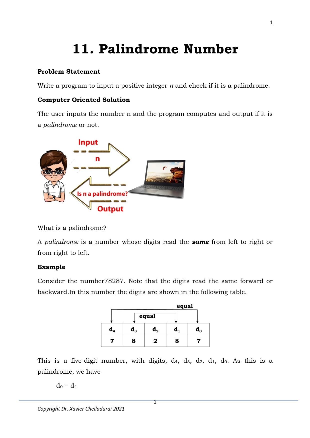 Microsoft Word - Lab 11 Palindrome Number.docx
