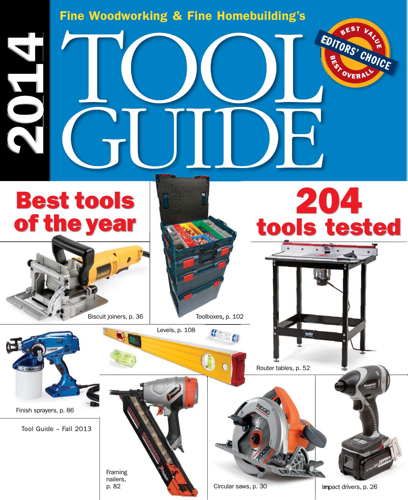 Fine Woodworking’s and Fine Homebuilding’s 2014 Tool Guide