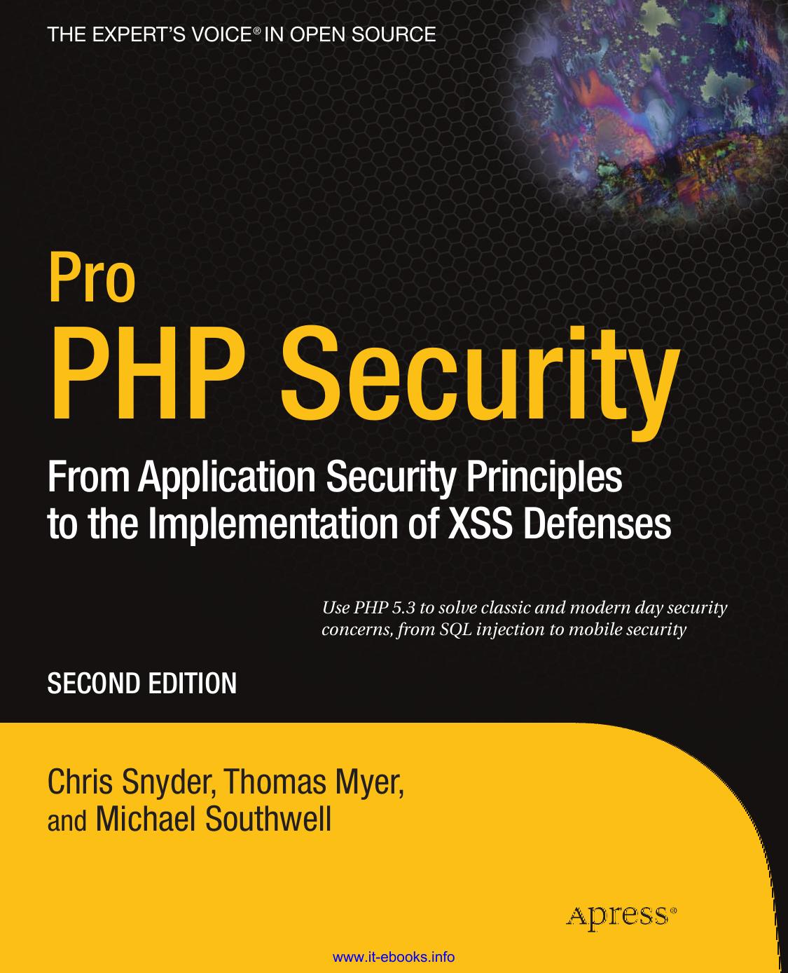 Pro PHP Security 2nd Edition