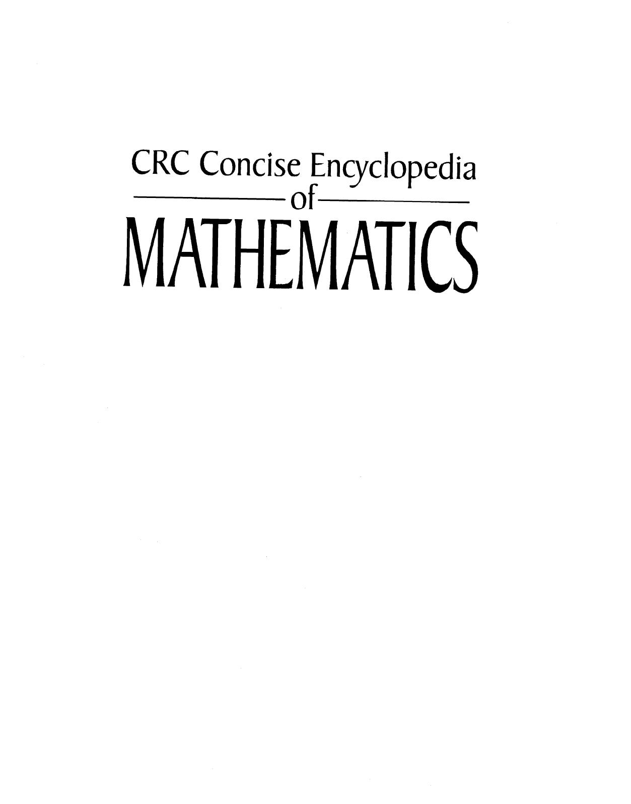 CRC mathematics encyclopedia