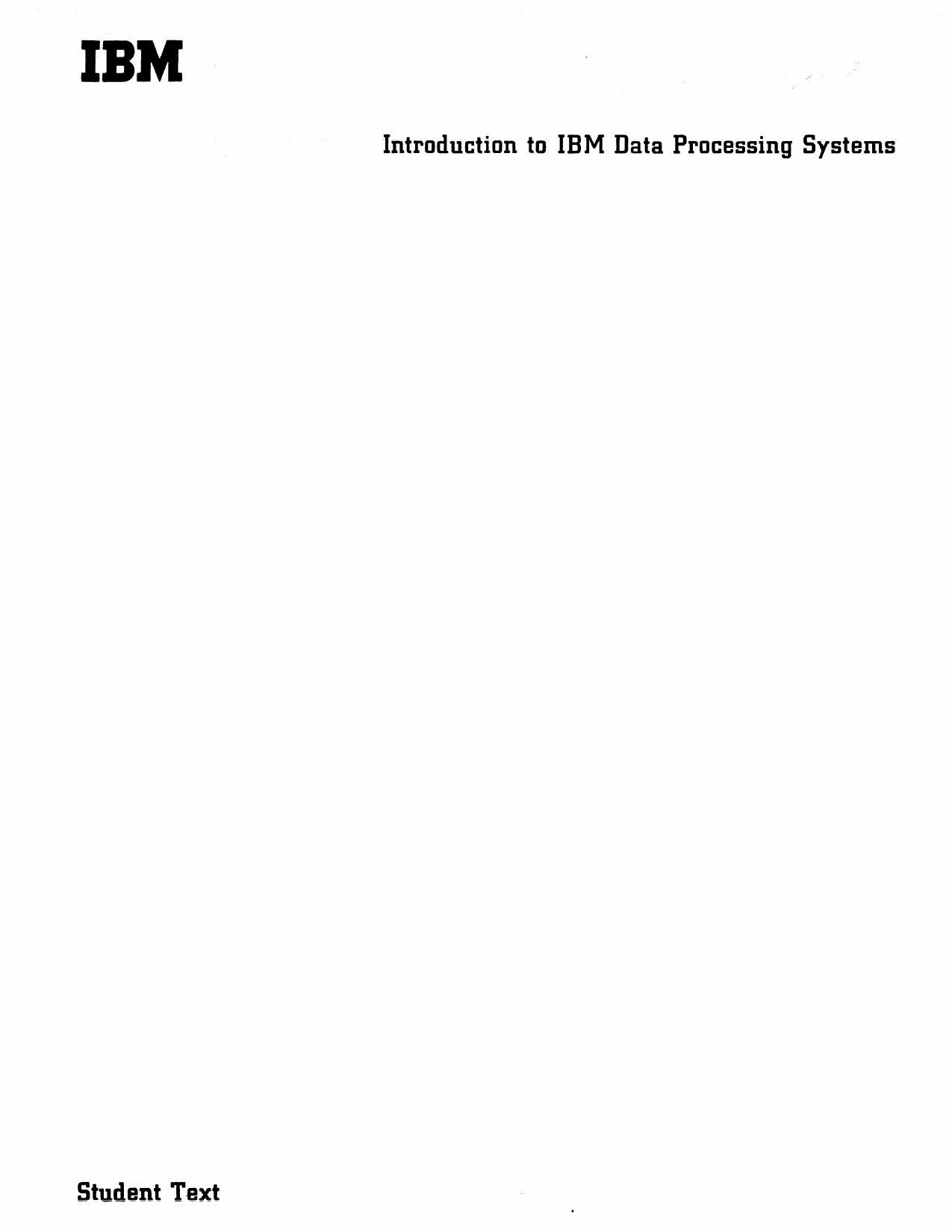 IBM GC20 1684 1 Introduction to Data Processing Systems student text 1968