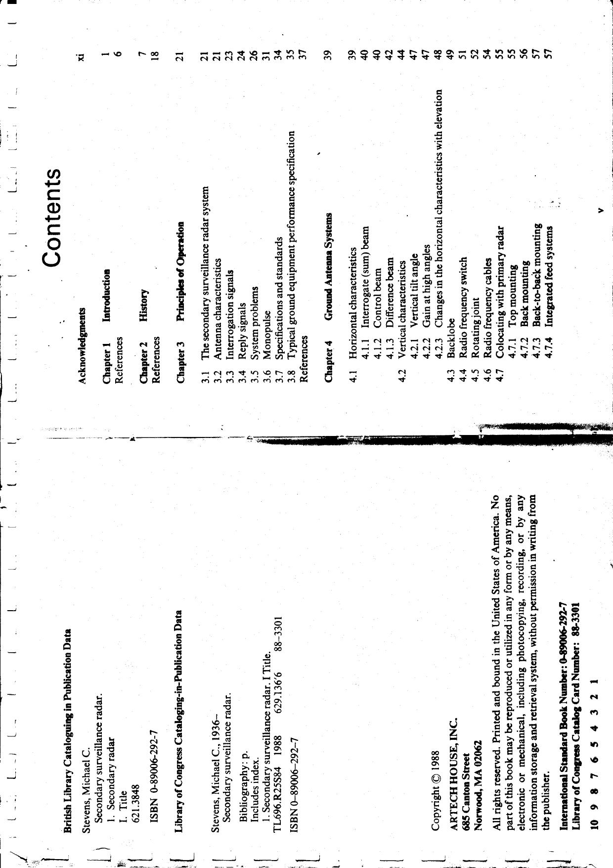 Secondary Surveillance Radar M Stevens Artech House 1988