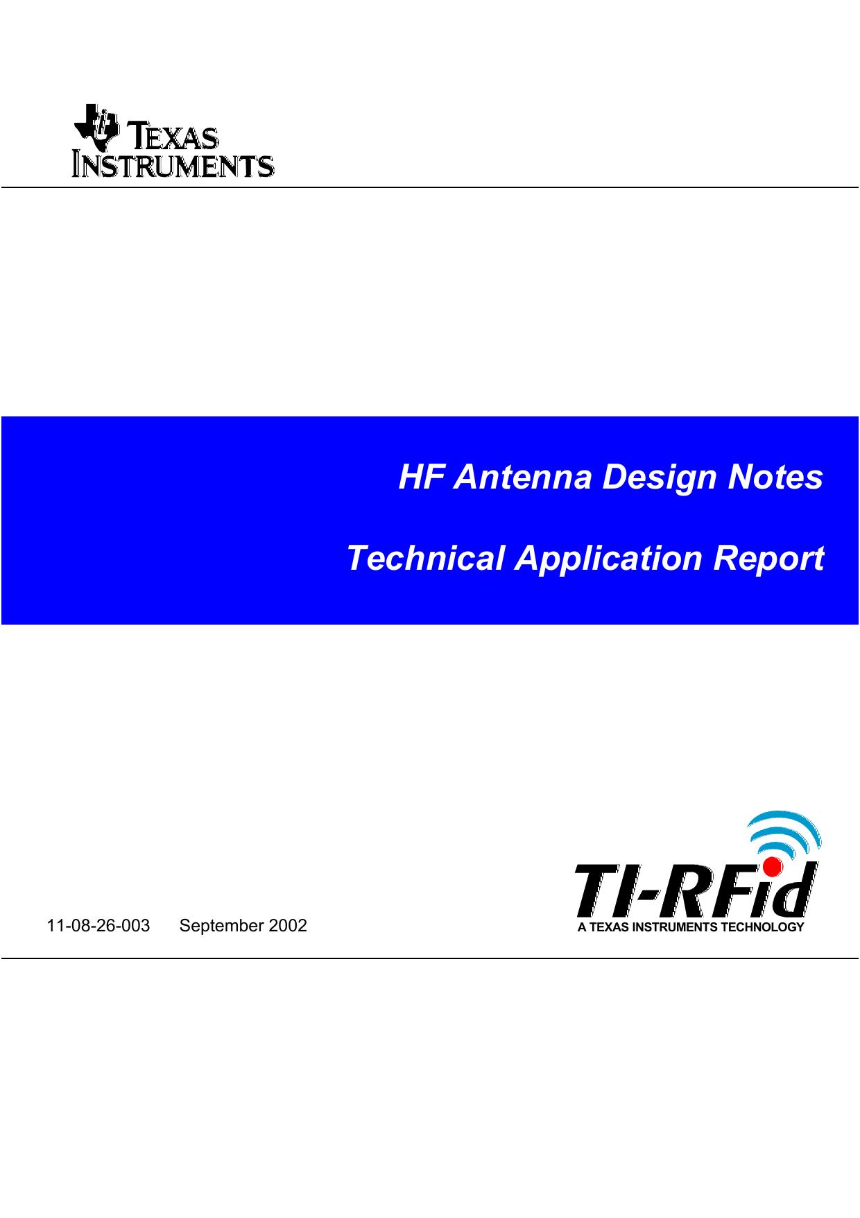 HF Antenna Design Notes Texas Instruments 2002