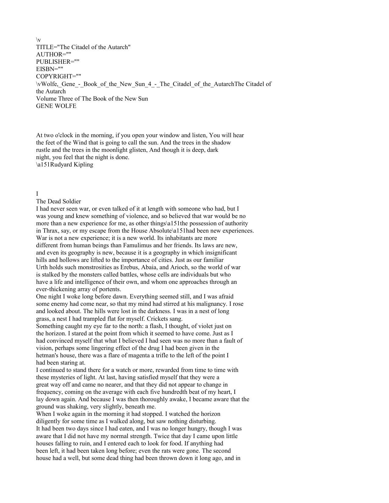 Wolfe, Gene - New Sun 04