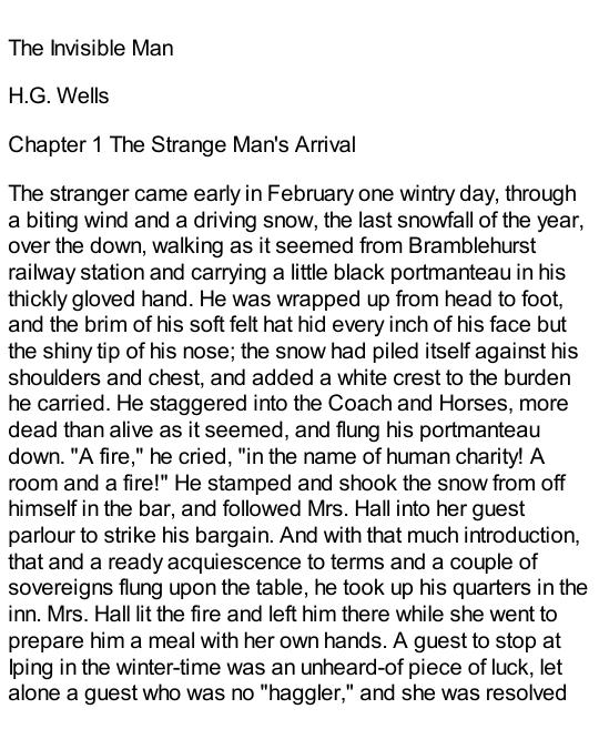 Wells, H.G. - The Invisible Man