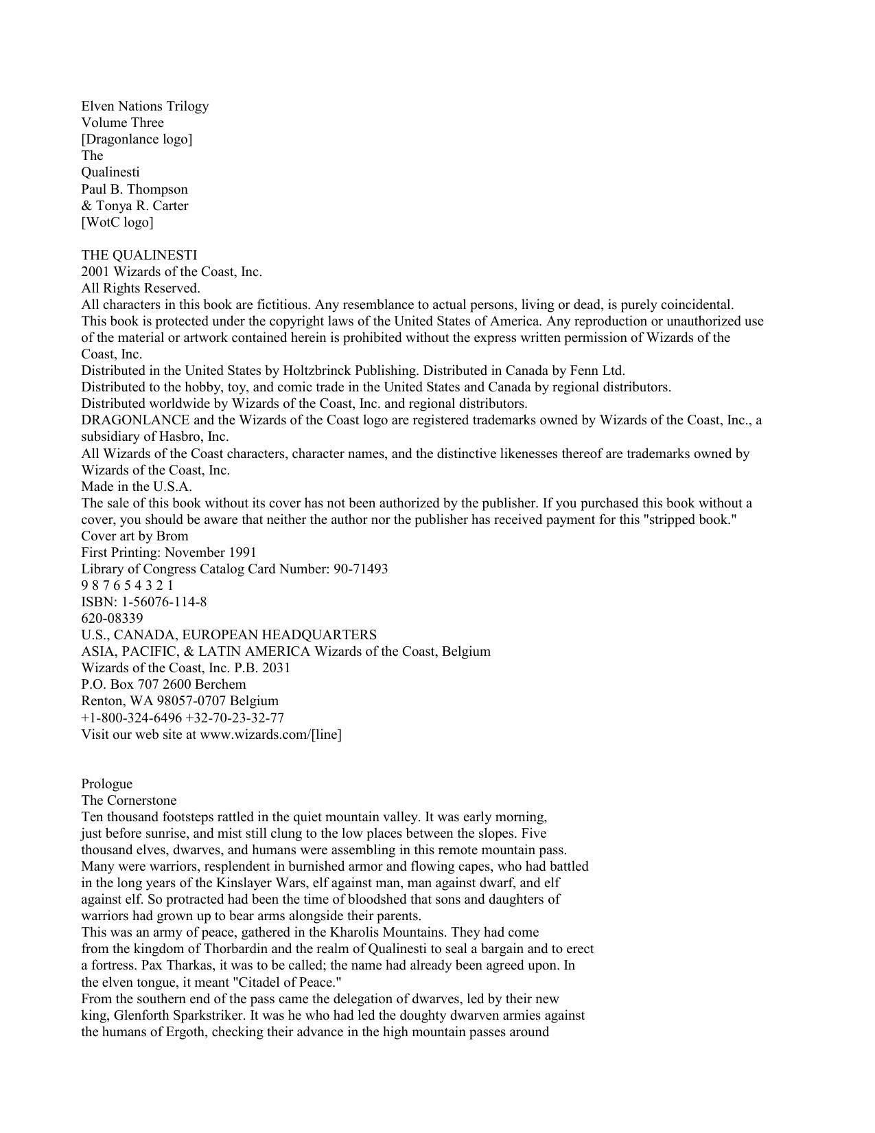 Weis, Margaret - Dragonlance - Elven Nations 03 - The Qualinesti
