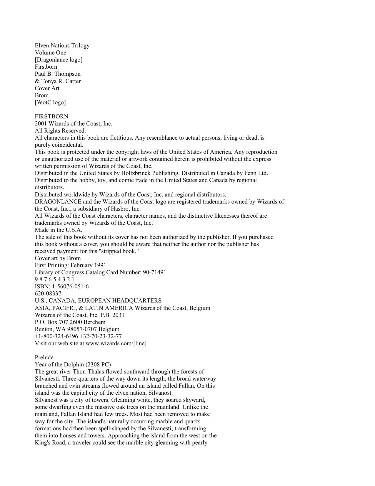 Weis, Margaret - Dragonlance - Elven Nations 01 - Firstborn