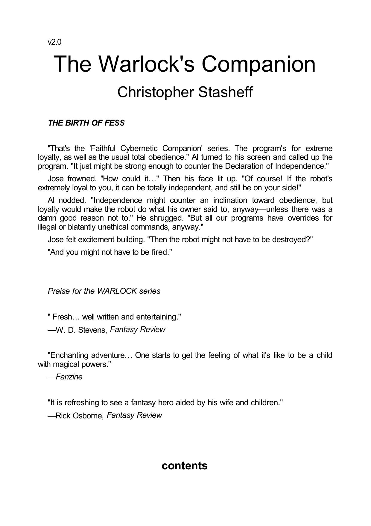 Stasheff, Christopher - Warlock of Gramarye 08 - The Warlock Companion