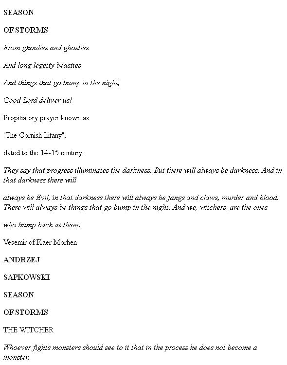 Sapkowski, Andrzej - Witcher 06 - Season of Storms