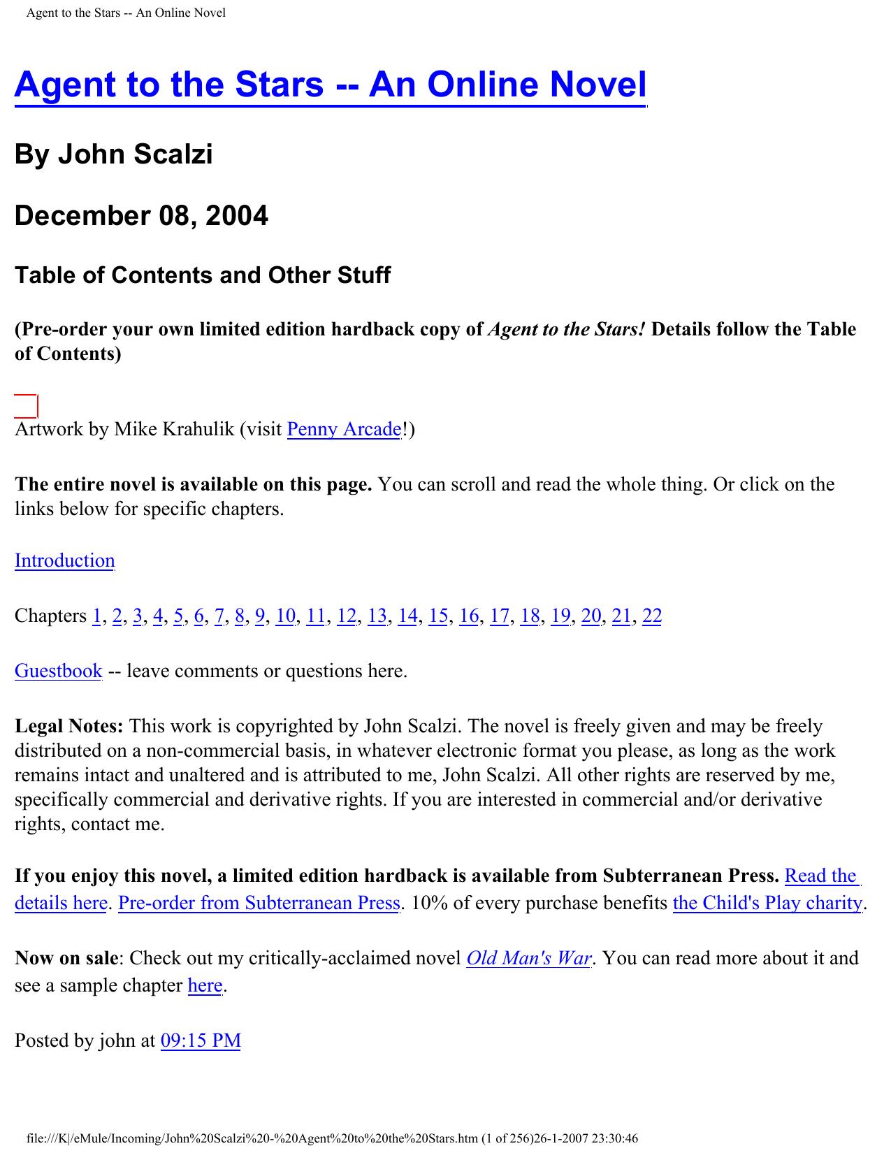 Scalzi, John - Agent to the Stars