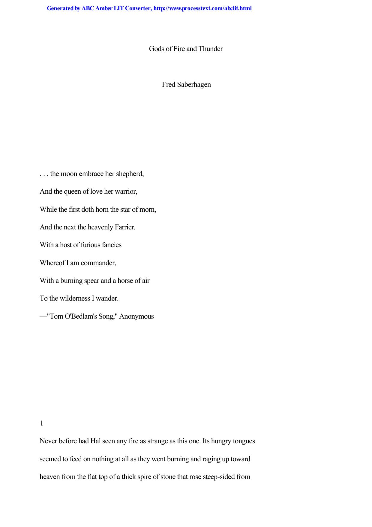 Saberhagen, Fred - Book of the Gods 5