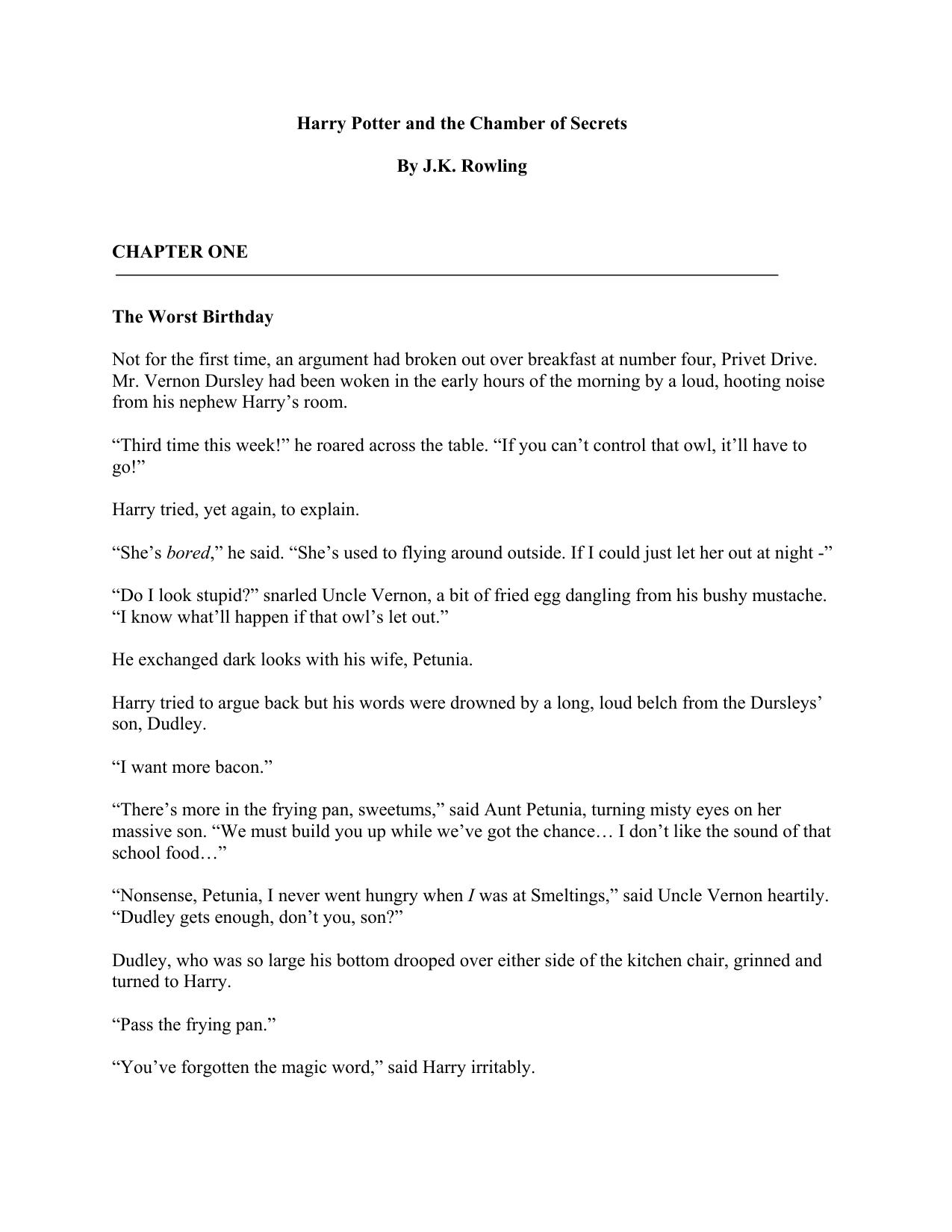 Rowling, J.K - Harry Potter 02 - The Chamber of Secrets