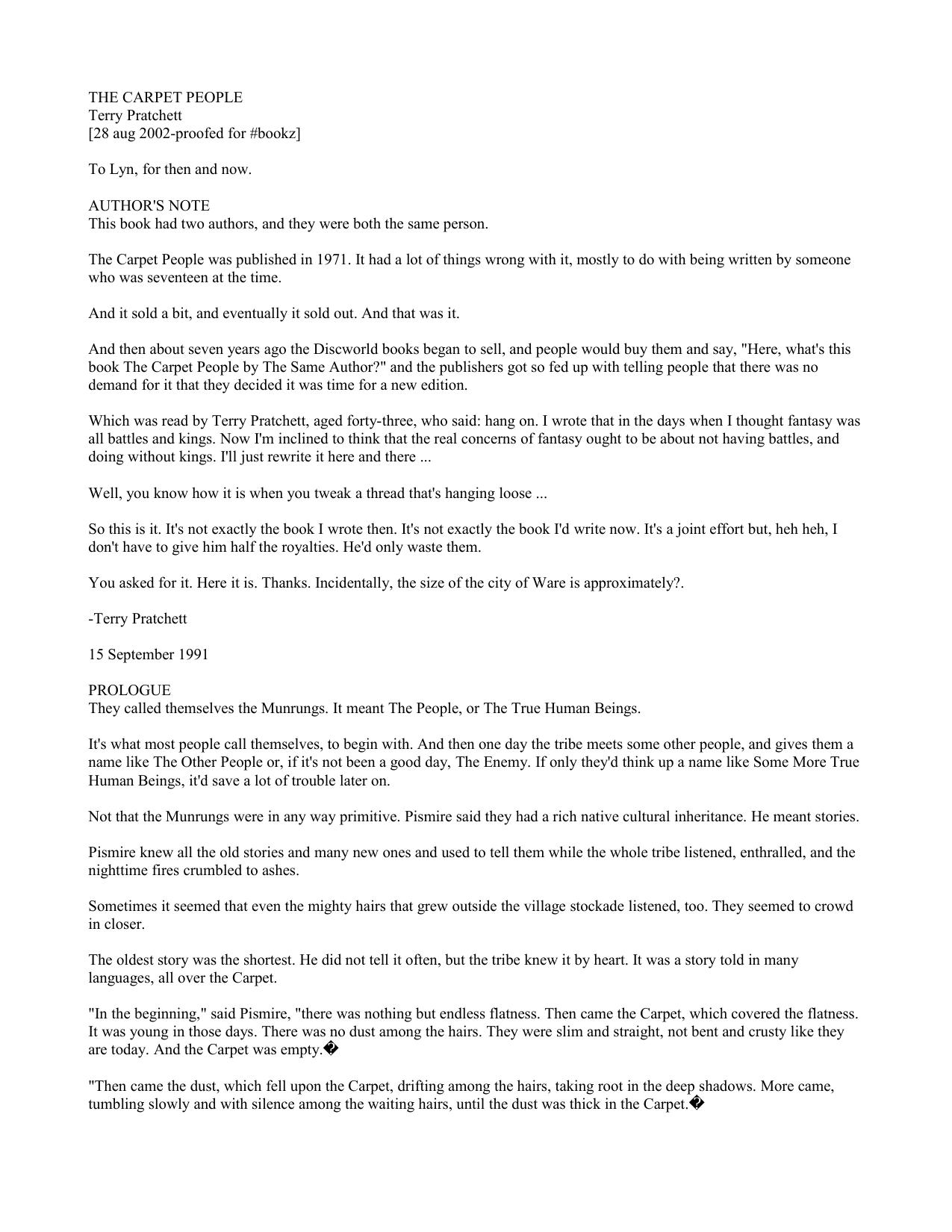 Pratchett, Terry - The Carpet People