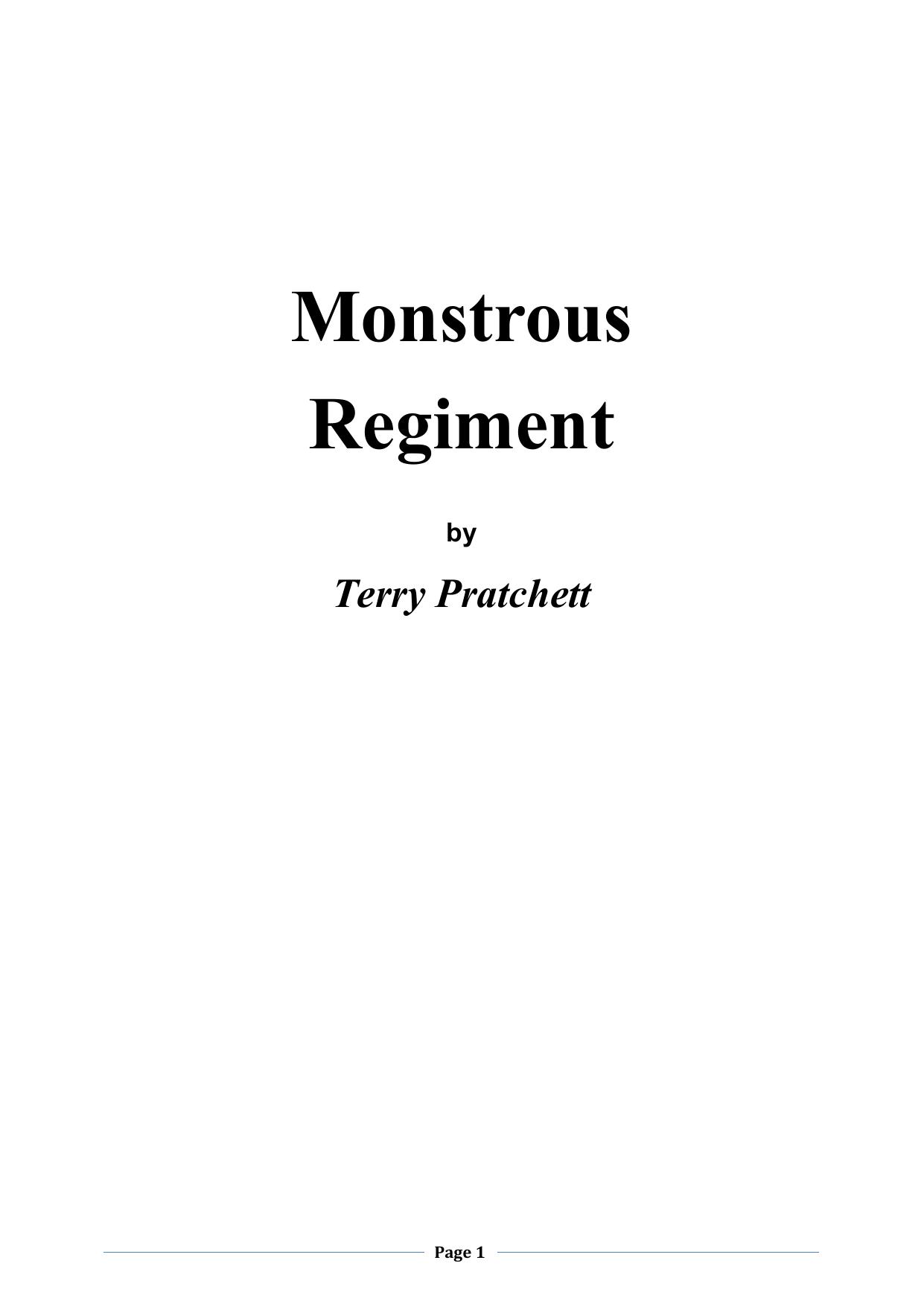 Pratchett, Terry - Discworld 30 - Monstrous Regiment