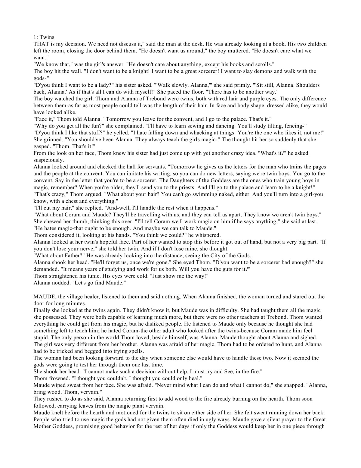 Pierce, Tamora - The Song Of The Lioness Quartet 01 - Alanna