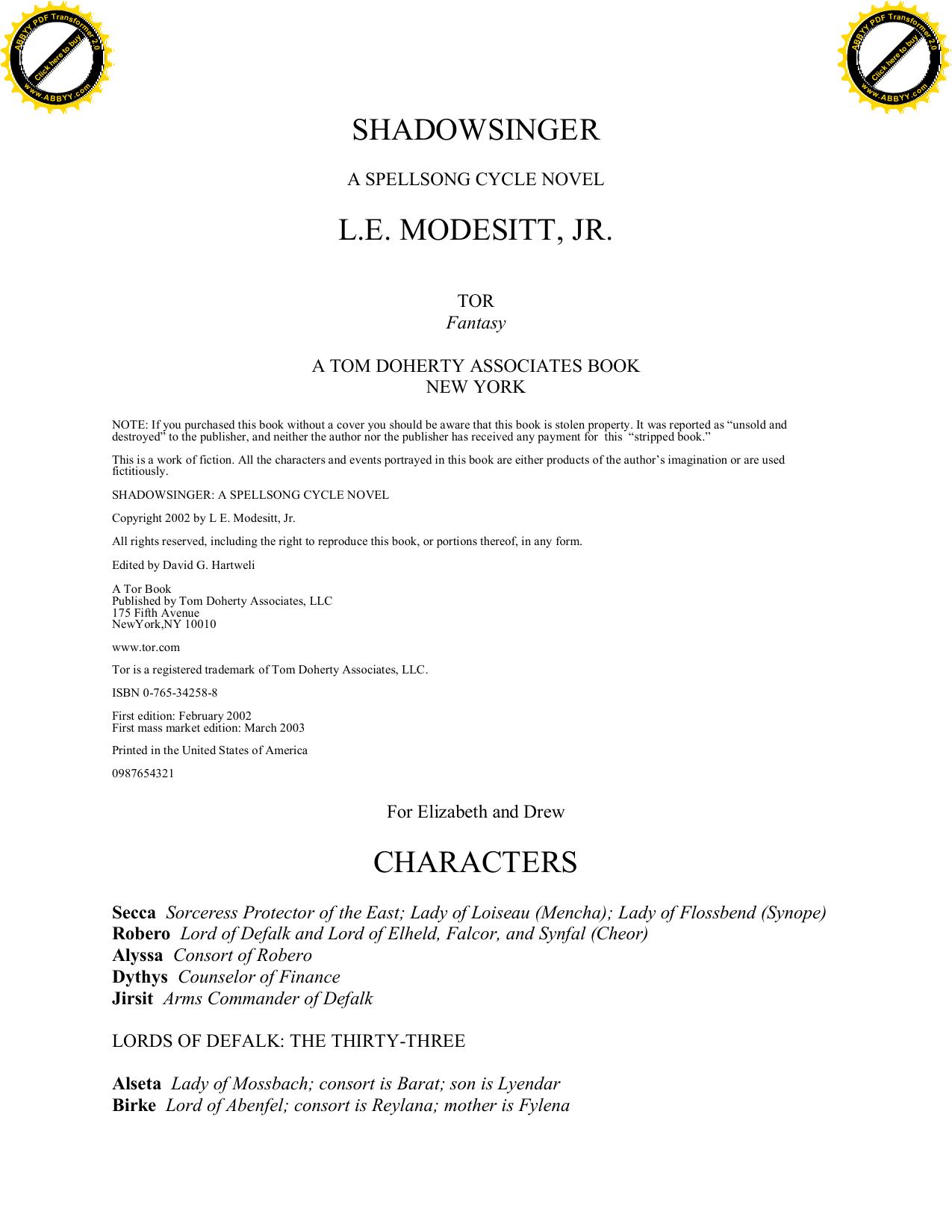 Modesitt, L.E. - Spellsong Cycle 05 - Shadowsinger
