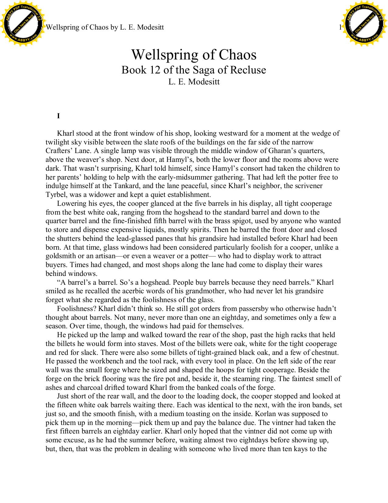 Modesitt, L.E. - The Saga of Recluce 12 - Wellspring of Chaos