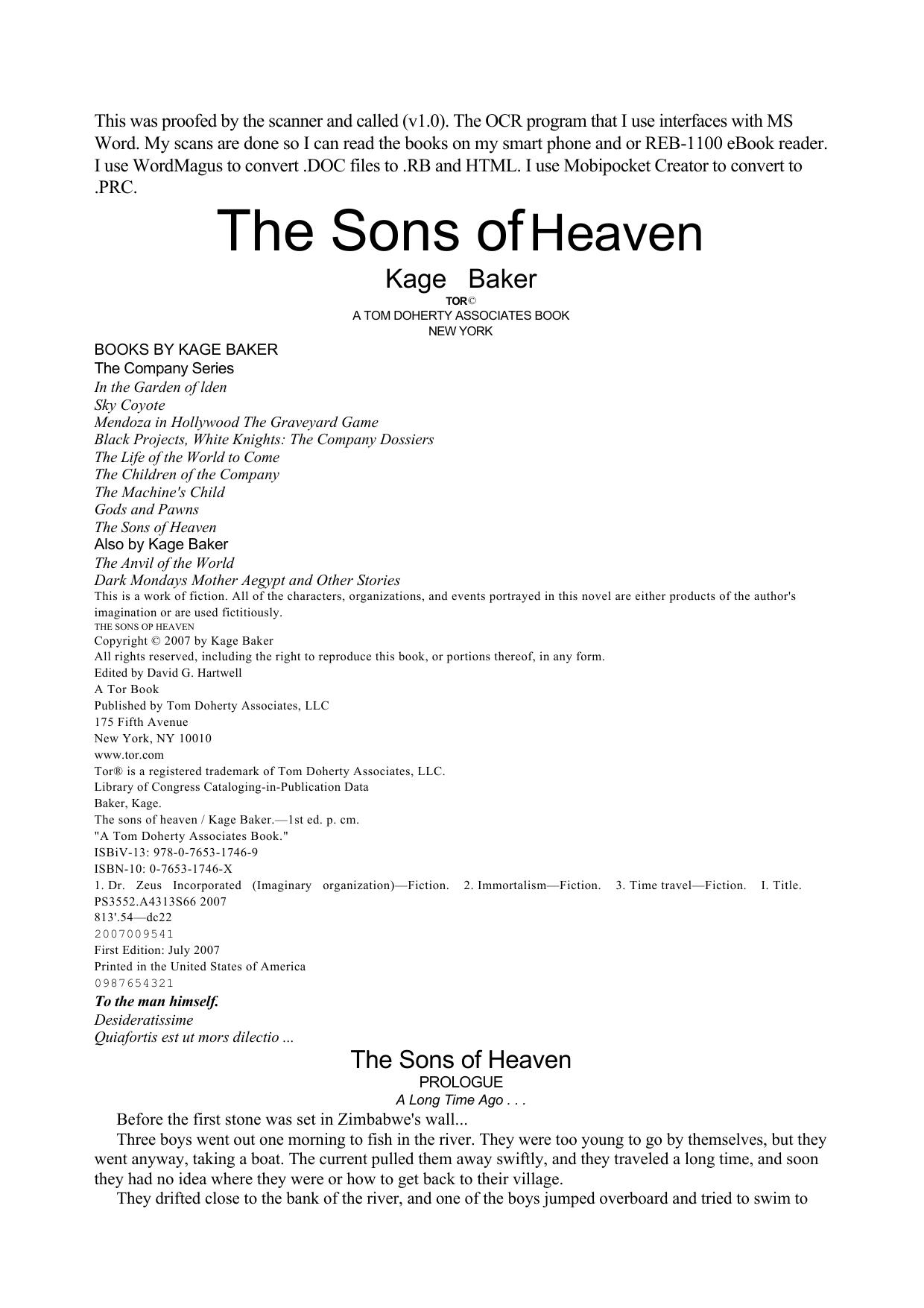 Baker, Kage - Company 09 - The Sons of Heaven