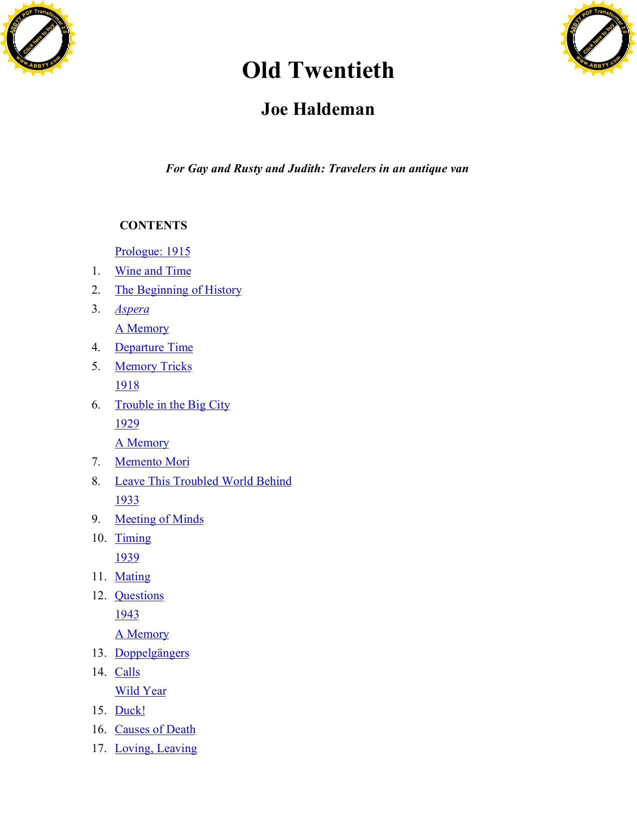 Haldeman, Joe - Old Twentieth