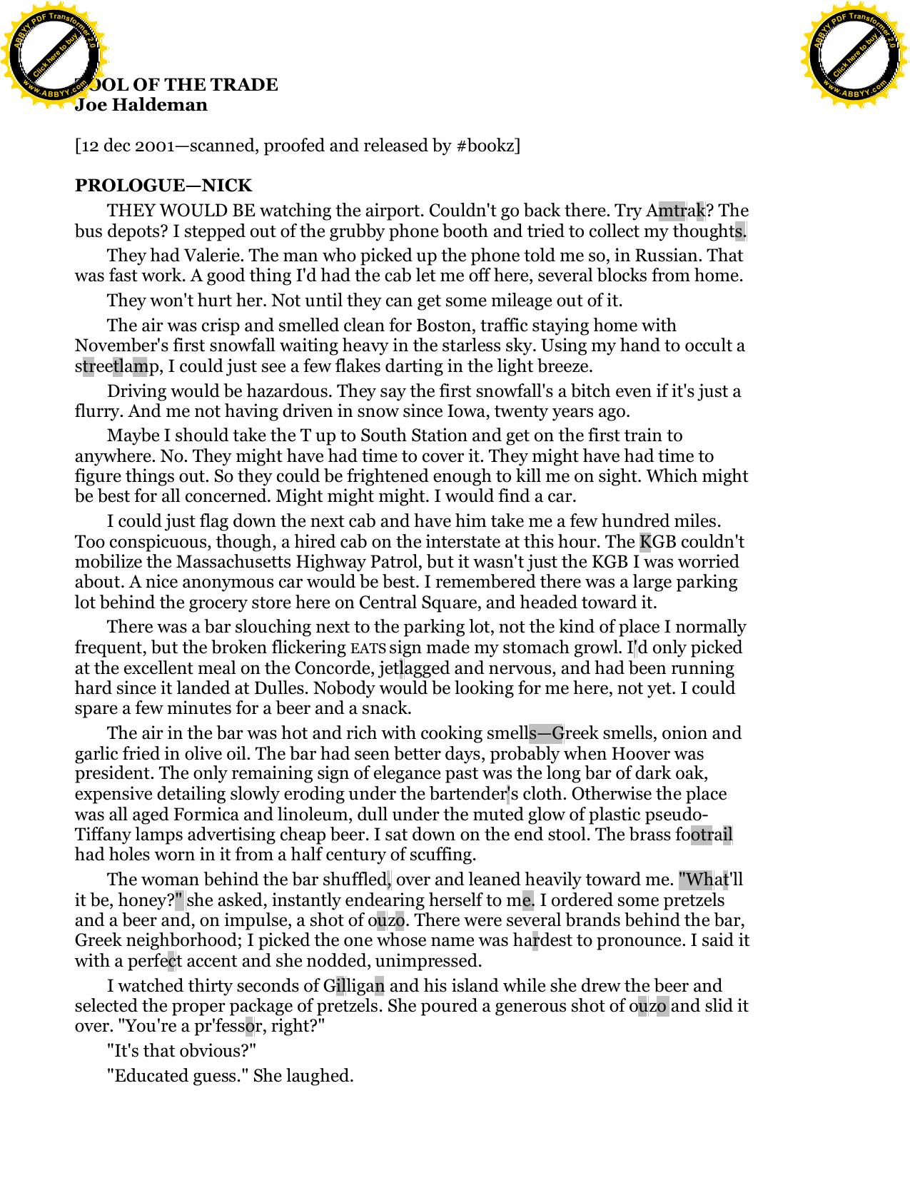 Haldeman, Joe - Tool of the Trade