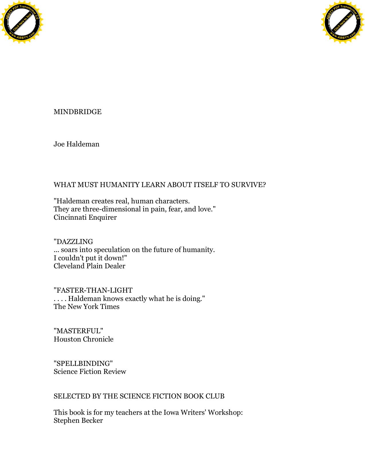 Haldeman, Joe - Mindbridge