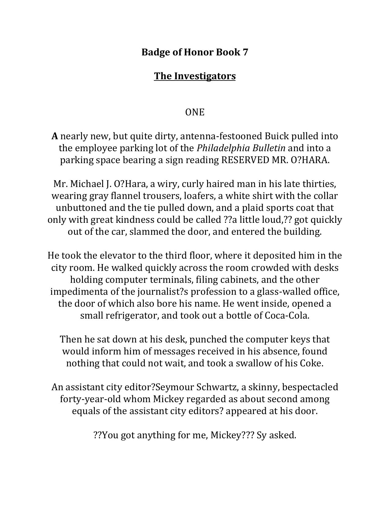 Griffin, W.E.B. - Badge of Honor 07 - Investigators
