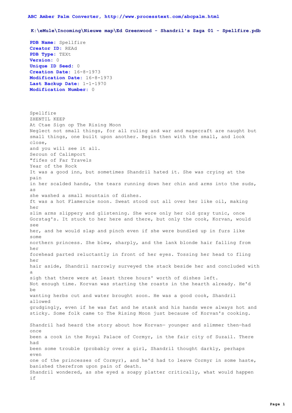 Greenwood, Ed - Shandril's Saga 01
