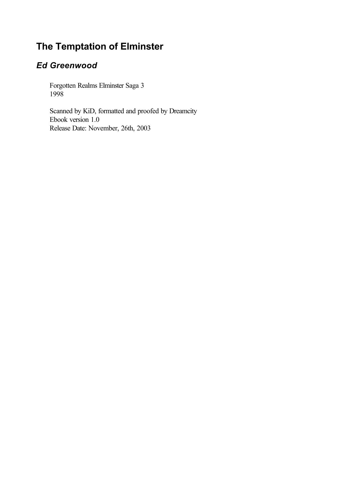 Greenwood, Ed - Forgotten Realms - Elminster 3
