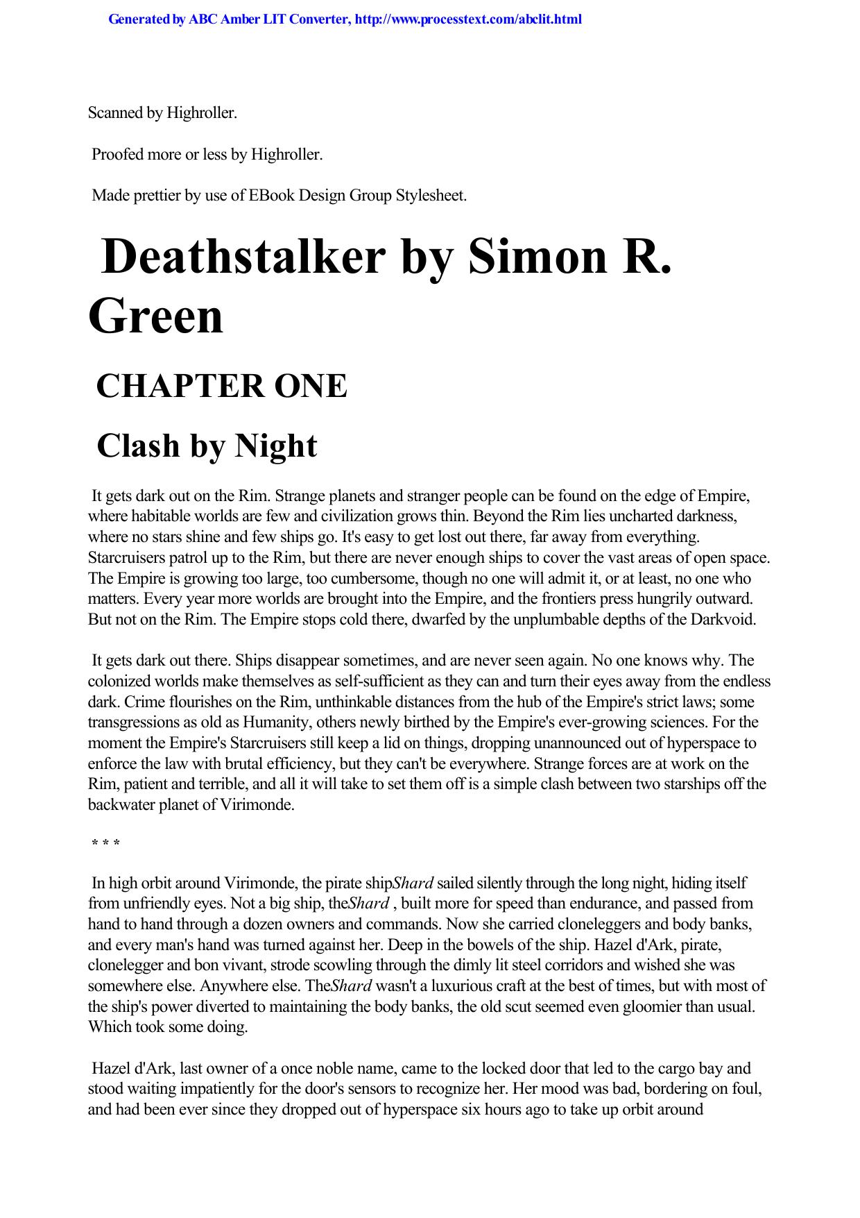 Green, Simon R - Deathstalker 01