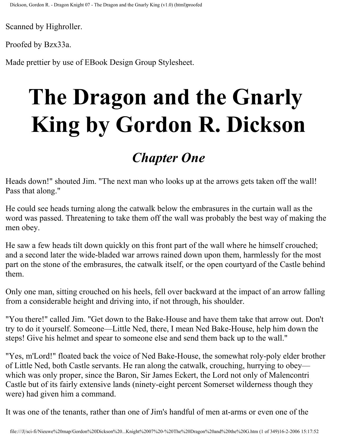 Dickson, Gordon R. - Dragon Knight 07 - The Dragon and the Gnarly King (v1.0) (html)proofed