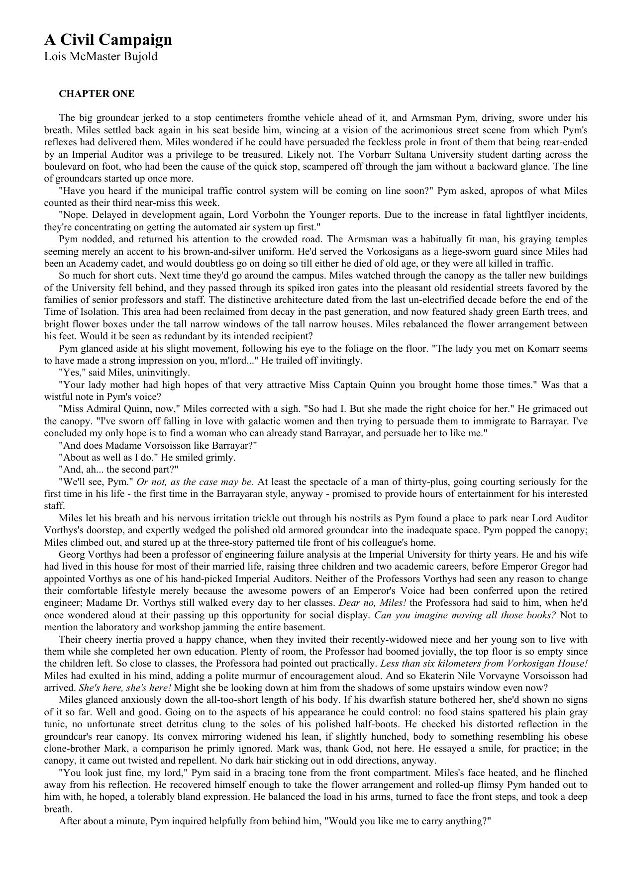 Bujold, Lois McMaster - Miles Vorkosigan 10 - A Civil Campaign