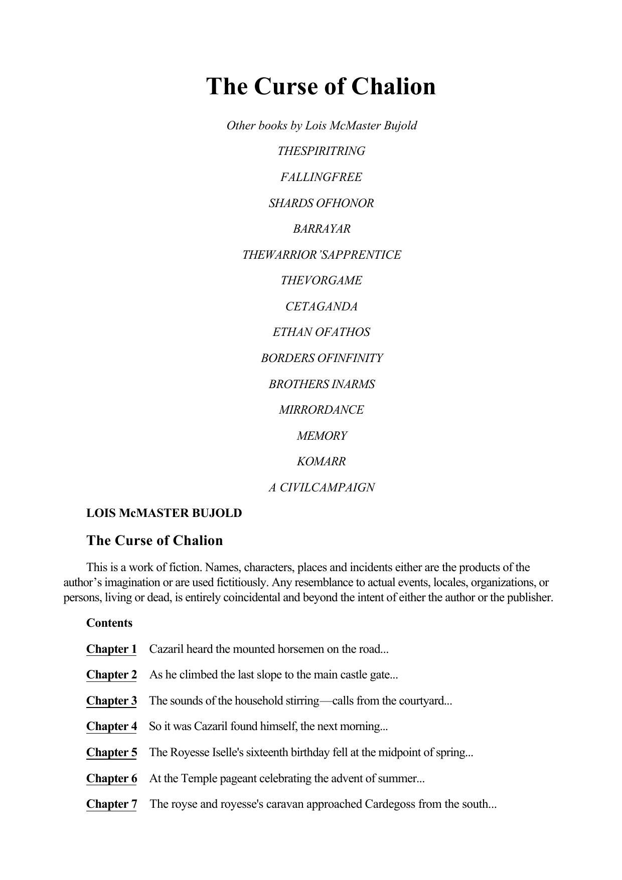 Lois Mcmaster Bujold - Chalion 01
