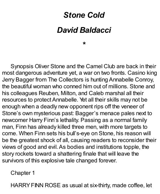 Baldacci, David - Stone Cold