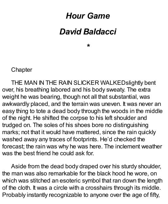 Baldacci, David - Hour Game