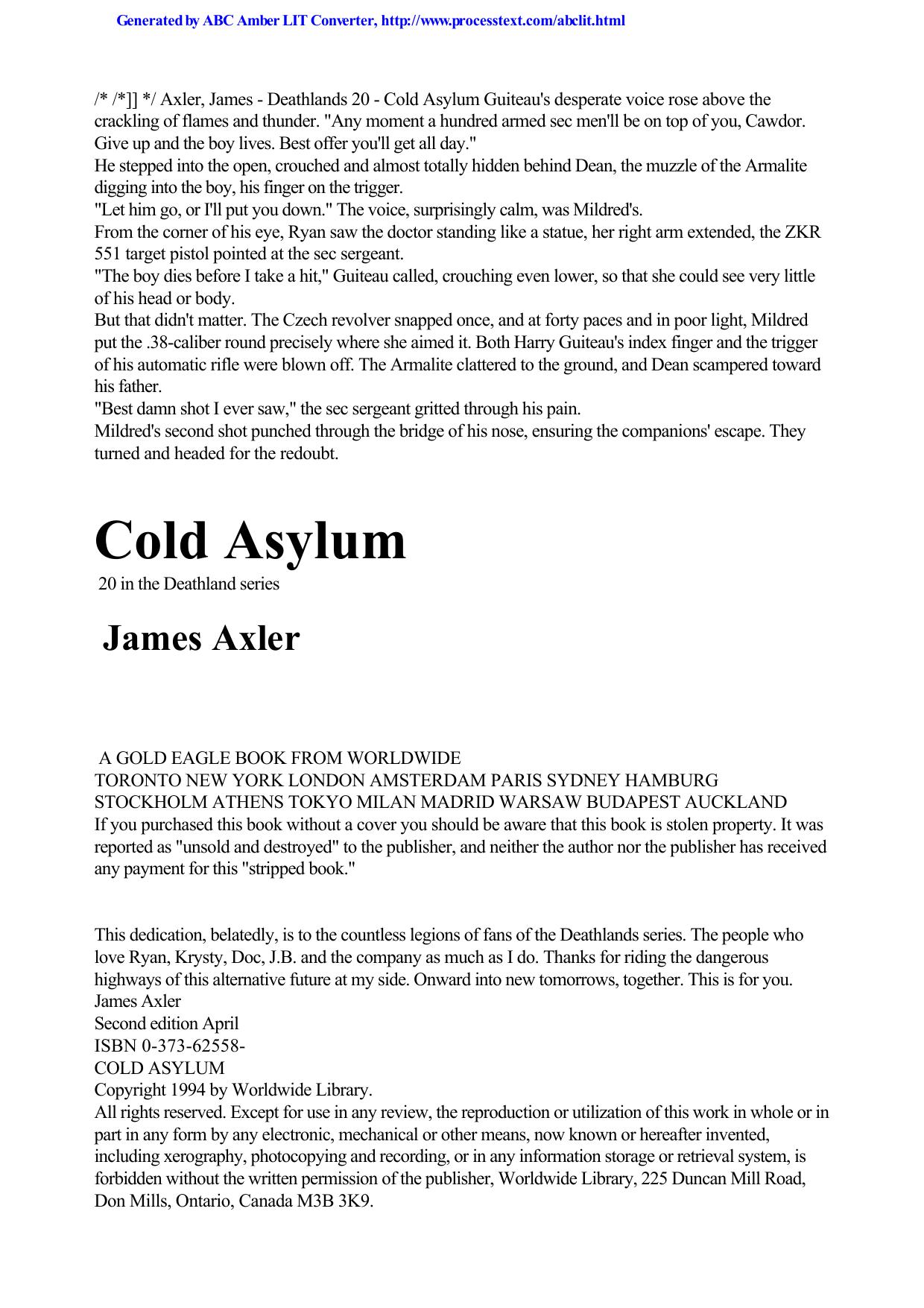Axler, James - Deathlands 20