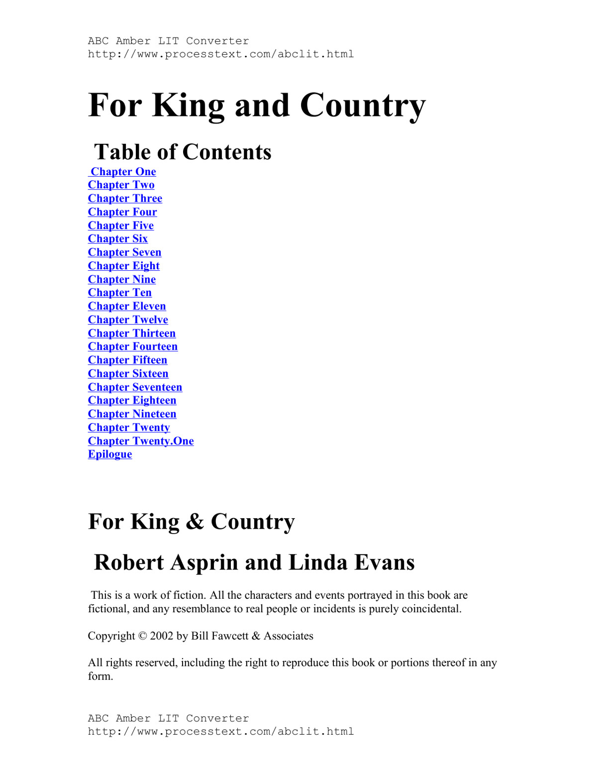 Asprin, Robert - For King and Country