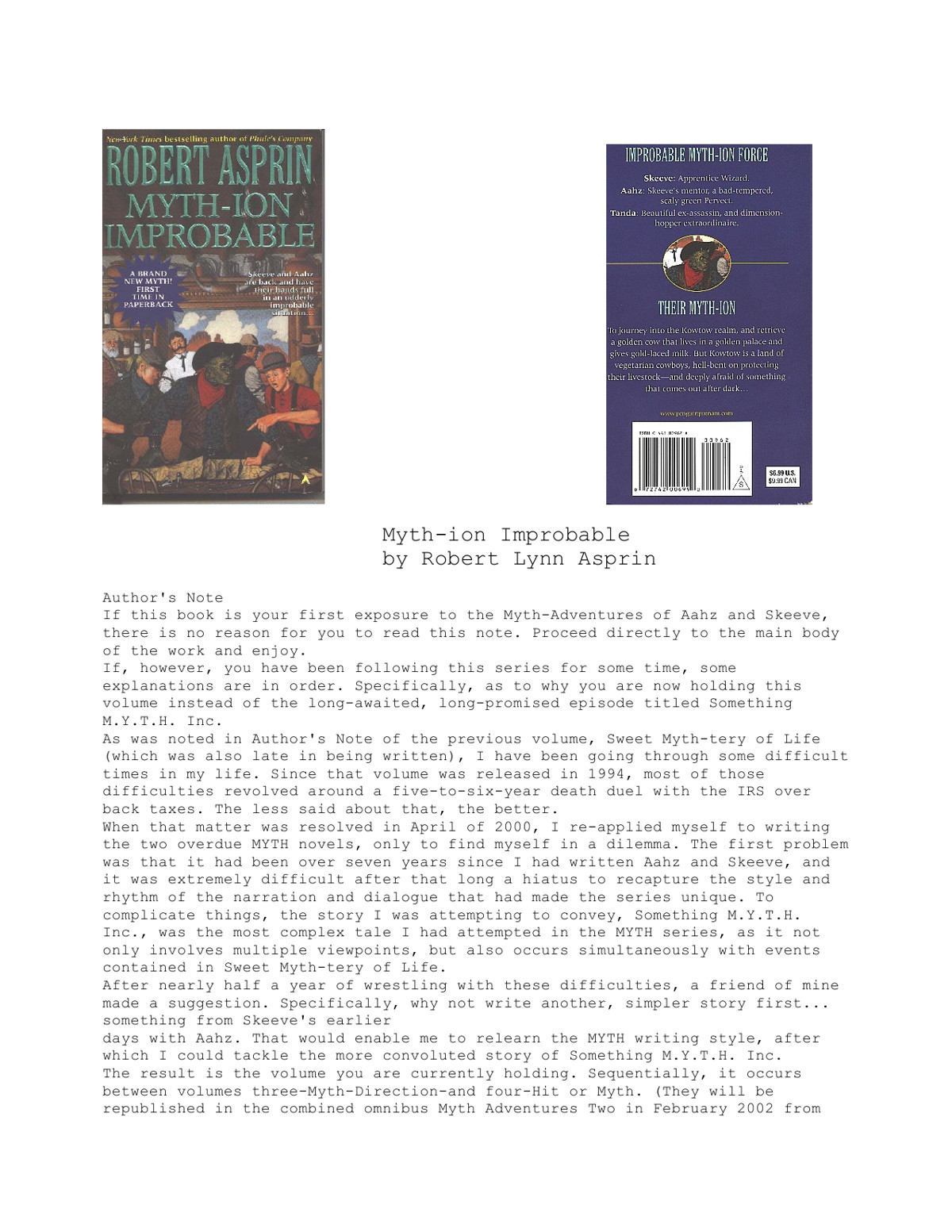 Asprin, Robert - Myth Adventures 11