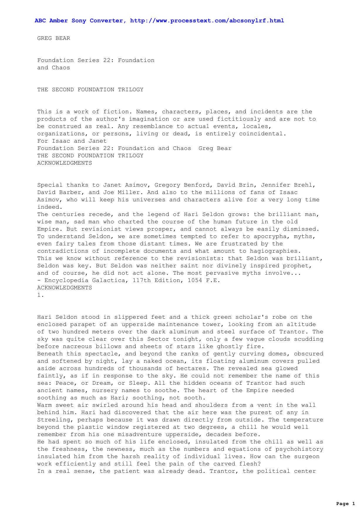 Asimov, Isaac - Foundation Series 22 Foundation & Chaos