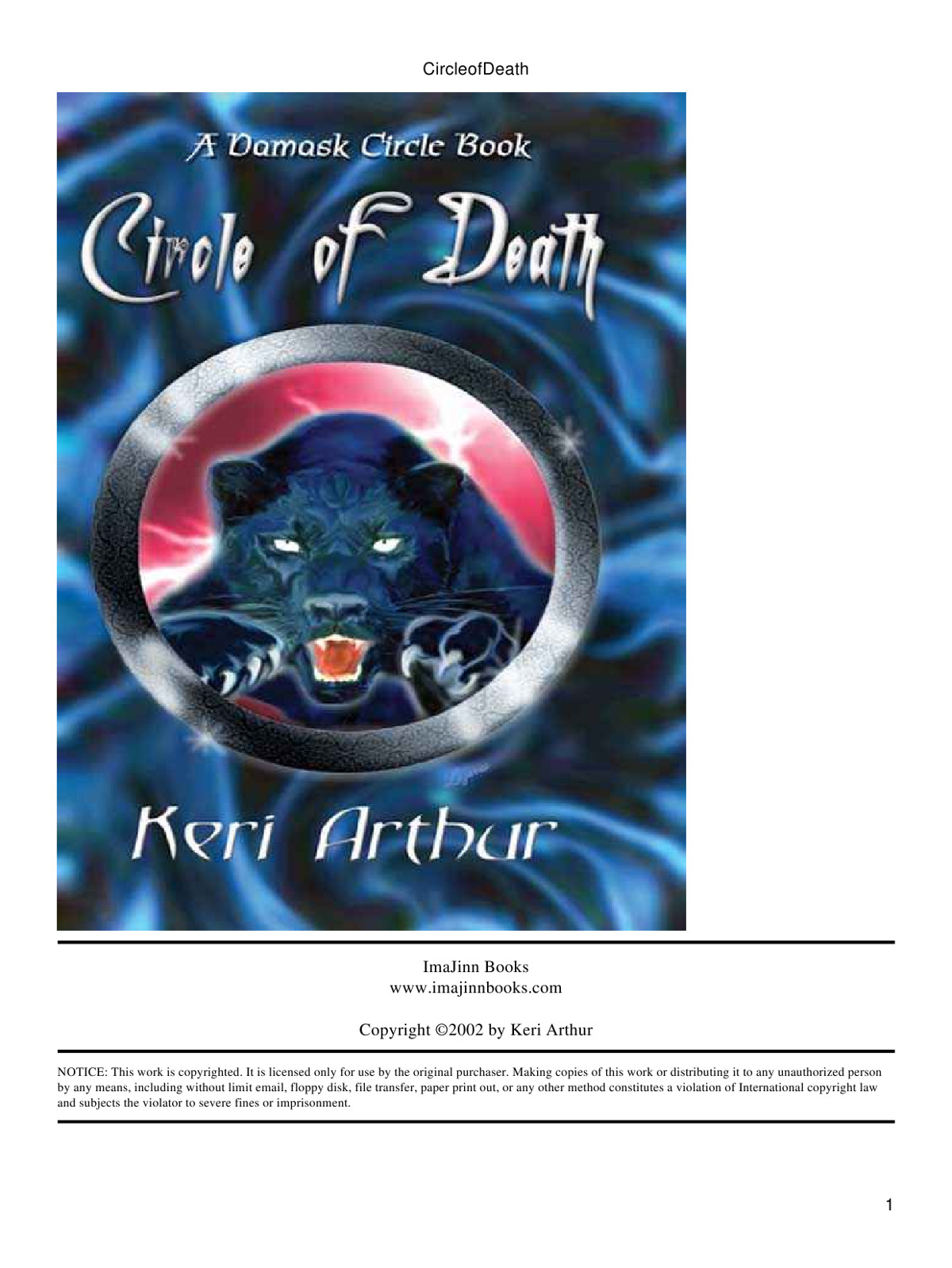 Arthur, Keri - Damask Circle Book 02