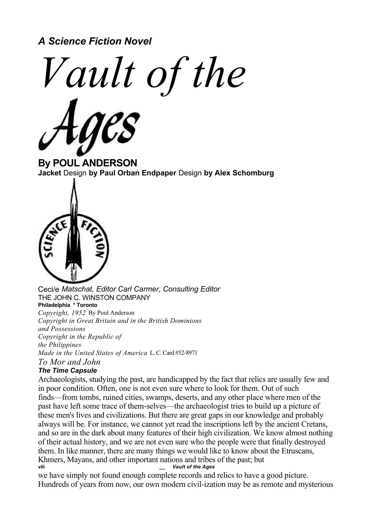 Anderson, Poul - Vault of the Ages