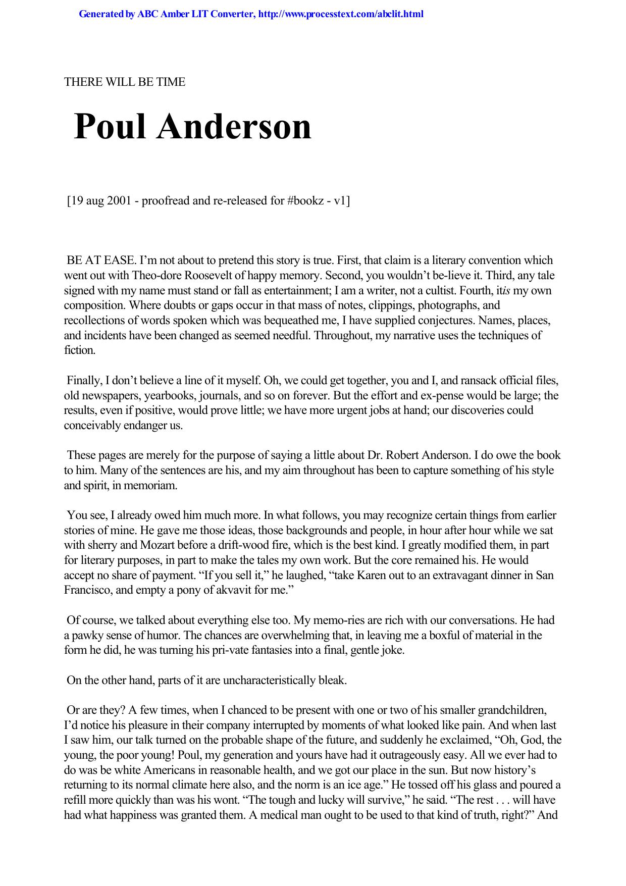 Anderson, Poul - There Will Be Time