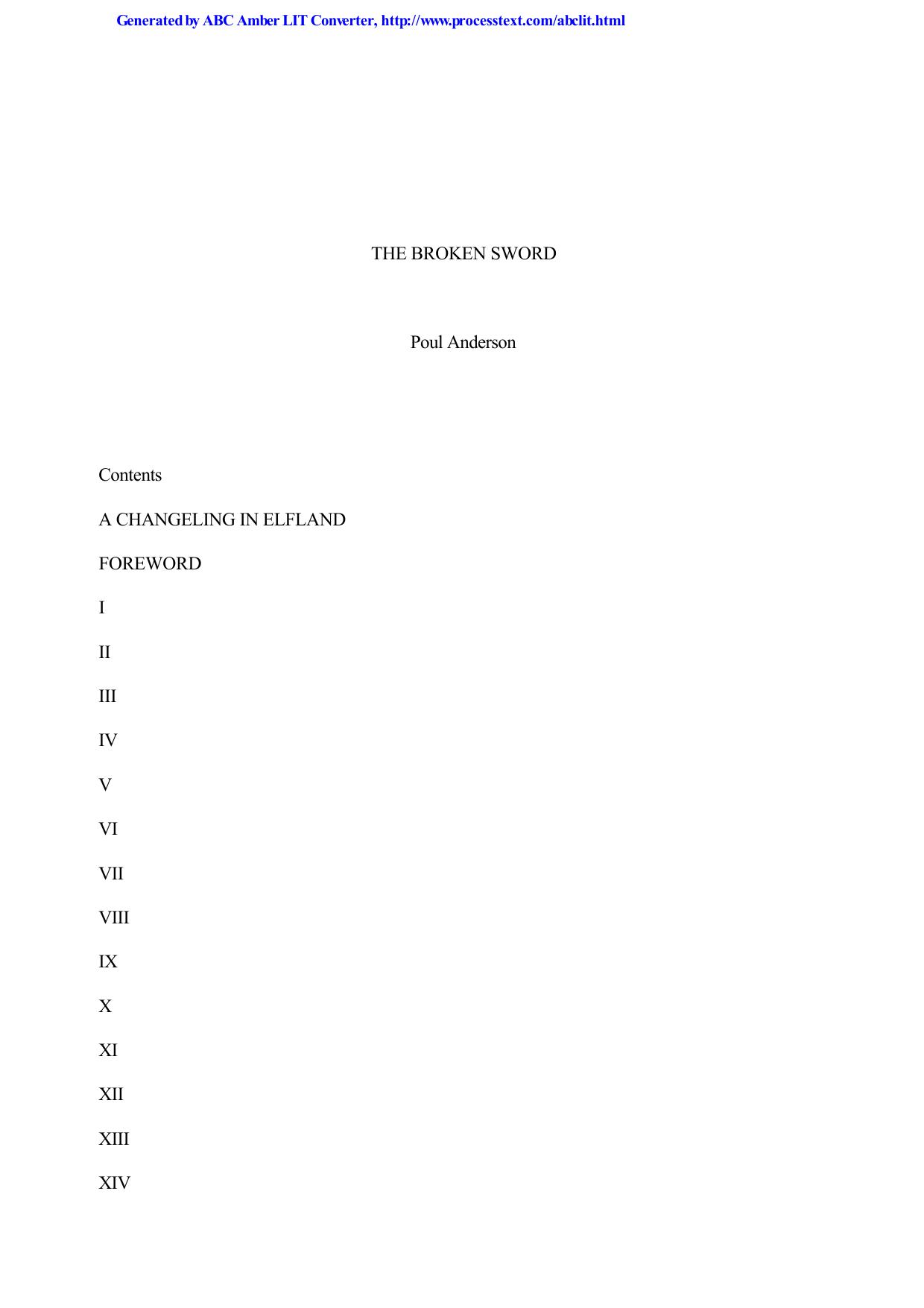 Anderson, Poul - The Broken Sword