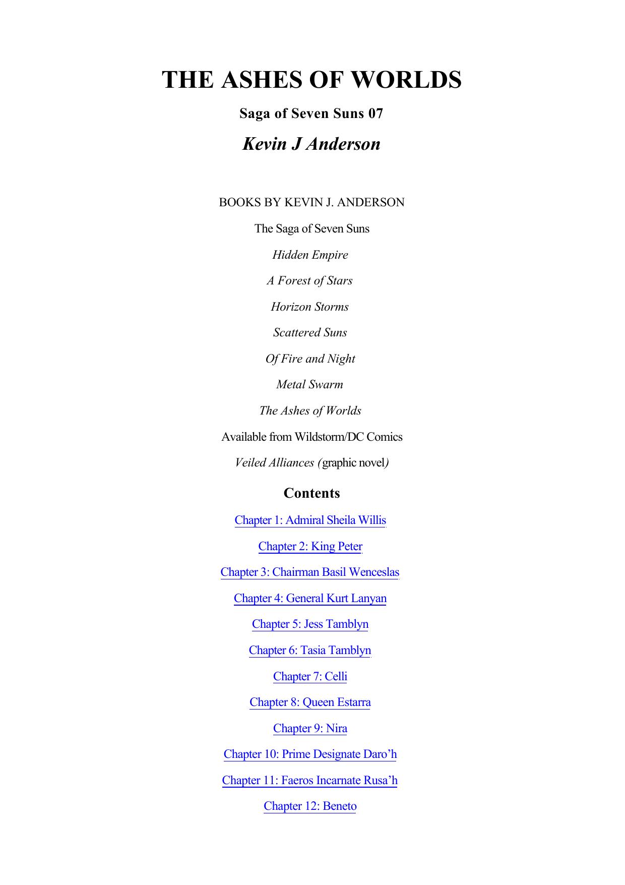 Anderson, Kevin J - The Ashes of Worls